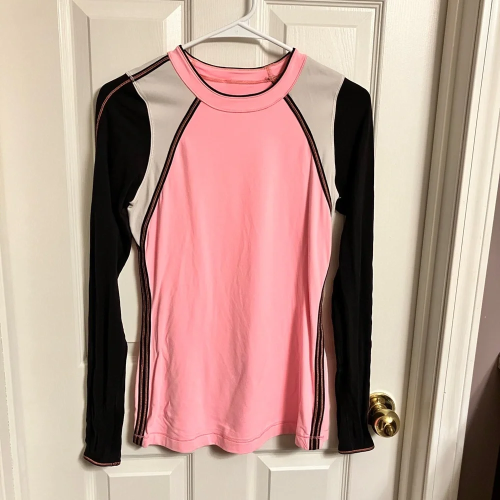 Lululemon | Women's Pink (coral) and Black Long Sleeve Top - Picture 5 of 8